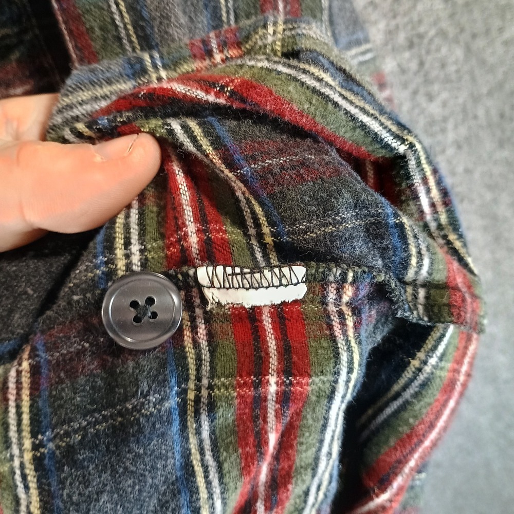 LL Bean Scotch Plaid Flannel Pajama Shirt Mens L Plaid Pocket Lightweight - Picture 6 of 10